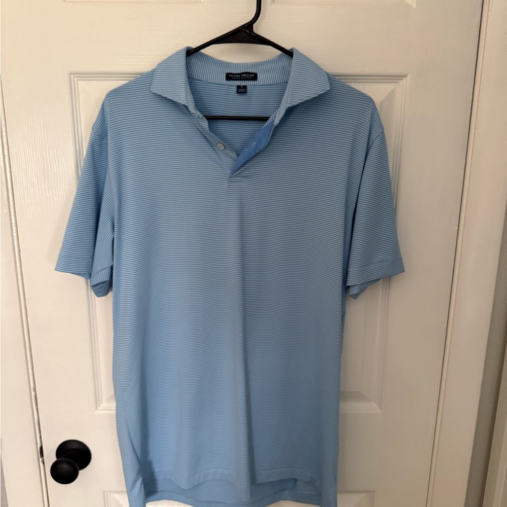 Peter Millar Sky Blue Short-Sleeve Polo